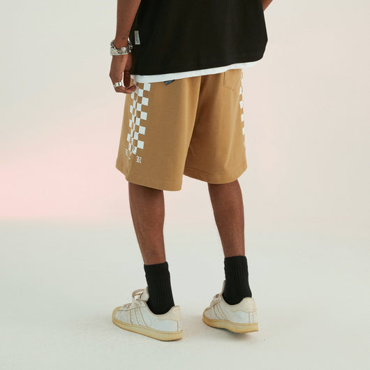 Shorts Tejidos a Cuadros Beige - Image 8
