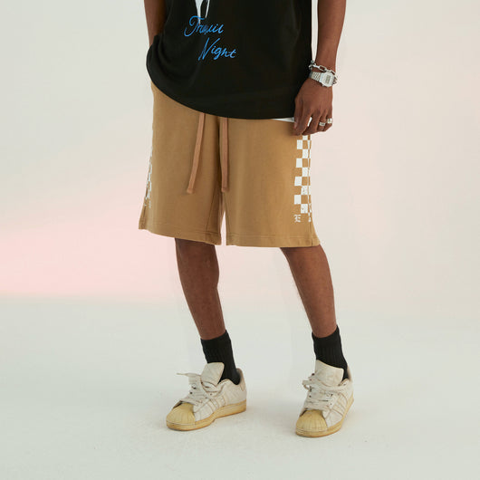 Shorts Tejidos a Cuadros Beige - Image 11