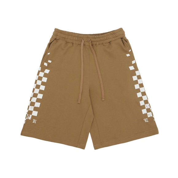 Shorts Tejidos a Cuadros Beige