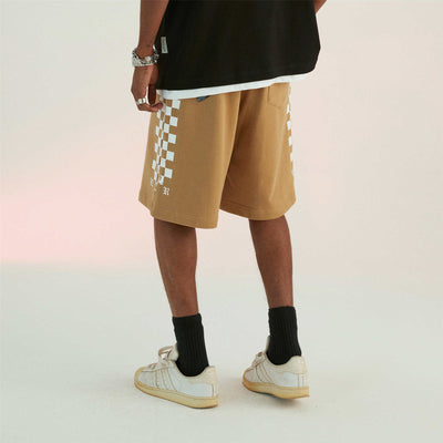 Shorts Tejidos a Cuadros Beige - Image 3