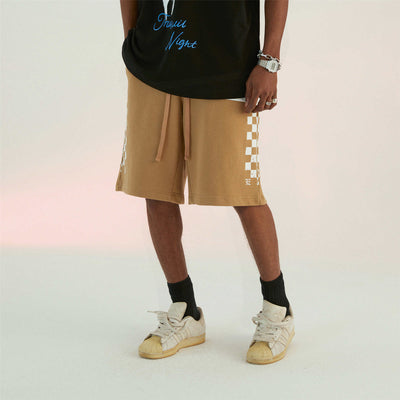 Shorts Tejidos a Cuadros Beige - Image 5