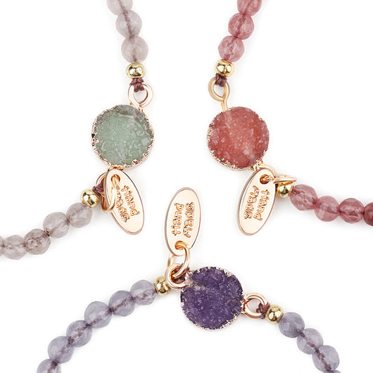 Pulsera de Piedras Naturales para Mujer con Cadena de Cuerda - Cuarzo Artesanal - Image 6