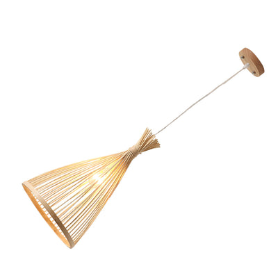 Lámpara Colgante Tejida en Bambú Diseño Zen Minimalista - Image 2