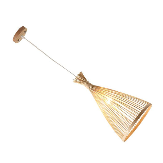 Lámpara Colgante Tejida en Bambú Diseño Zen Minimalista