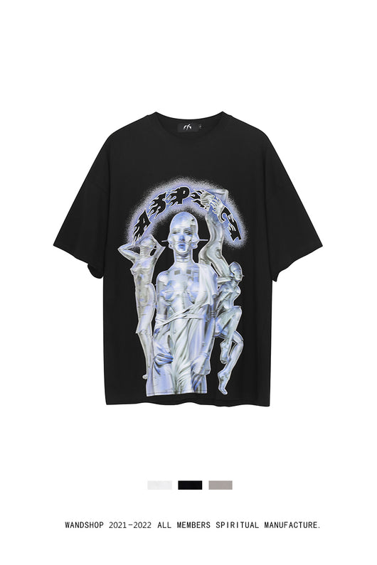 Playera Futurista con Estampado Metálico - Image 10