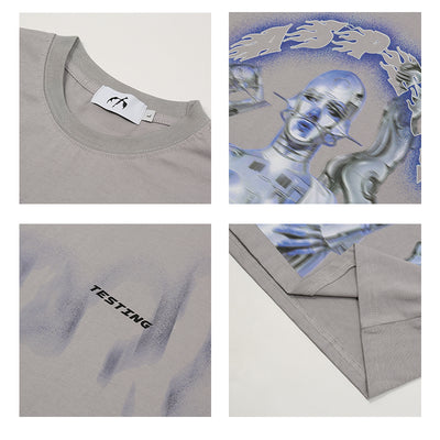 Playera Futurista con Estampado Metálico - Image 6