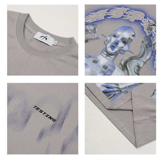 Playera Futurista con Estampado Metálico - Image 6