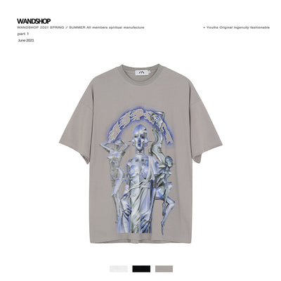 Playera Futurista con Estampado Metálico - Image 3