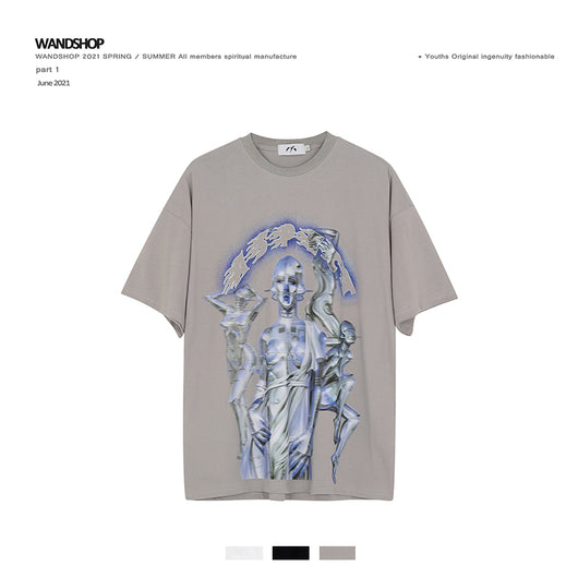 Playera Futurista con Estampado Metálico - Image 3