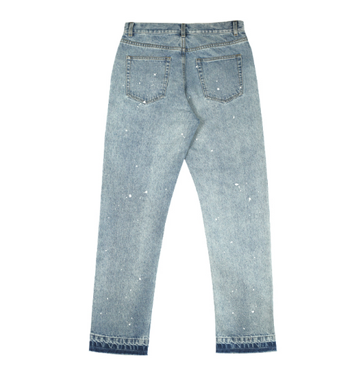 Pantalón Vaquero Slim Azul Claro con Bordes Crudos para Hombre - Image 7