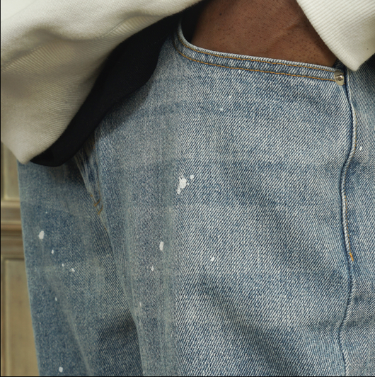 Pantalón Vaquero Slim Azul Claro con Bordes Crudos para Hombre - Image 10