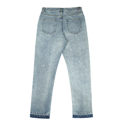 Pantalón Vaquero Slim Azul Claro con Bordes Crudos para Hombre - Image 3