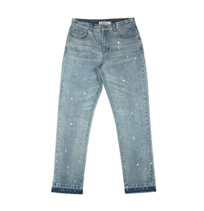 Pantalón Vaquero Slim Azul Claro con Bordes Crudos para Hombre - Image 5
