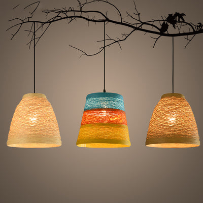 Lámpara Colgante de Ratán Tejido - Diseño Bohemio para Cafeterías y Restaurantes - Image 17