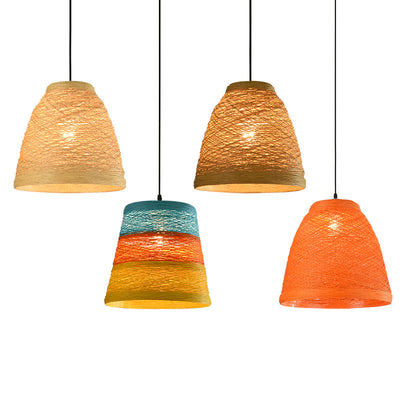 Lámpara Colgante de Ratán Tejido - Diseño Bohemio para Cafeterías y Restaurantes - Image 26