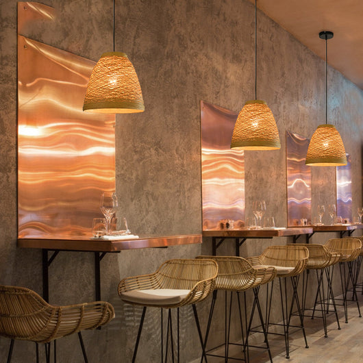 Lámpara Colgante de Ratán Tejido - Diseño Bohemio para Cafeterías y Restaurantes - Image 2