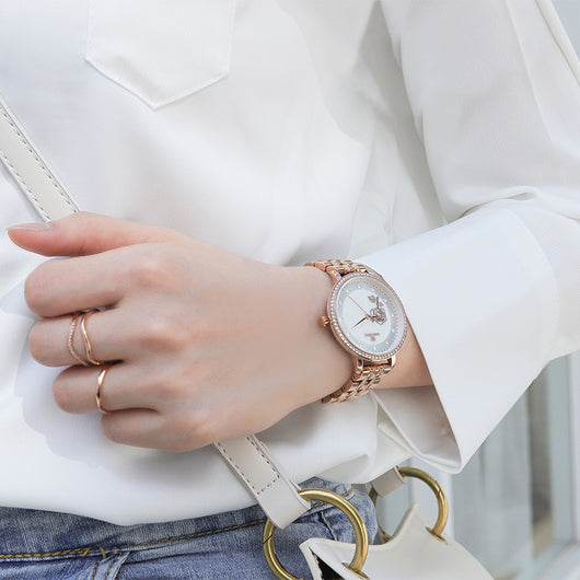 Reloj de Negocios para Mujer con Banda de Acero Inoxidable Resistente al Agua - Image 2