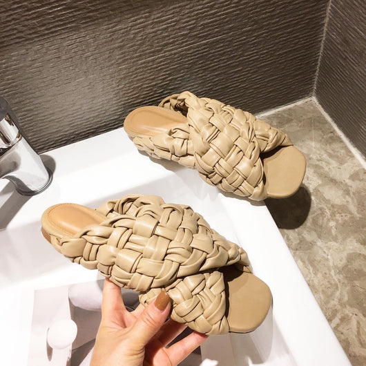 Sandalias Tejidas Cómodas de Tacón Plano para Mujer - Image 6