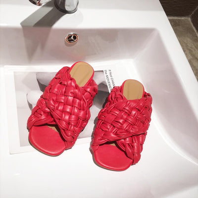 Sandalias Tejidas Cómodas de Tacón Plano para Mujer - Image 2