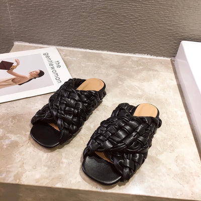 Sandalias Tejidas Cómodas de Tacón Plano para Mujer - Image 3