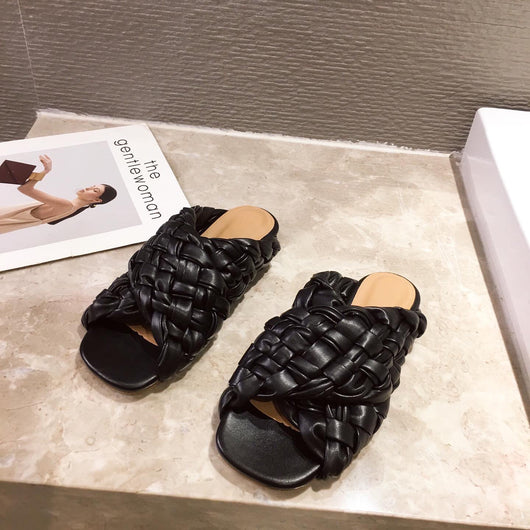 Sandalias Tejidas Cómodas de Tacón Plano para Mujer - Image 3