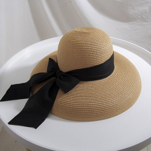 Sombrero de Paja Campana para Mujer con Moño Grande - Primavera Verano - Image 3