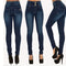 Calça Jeans Feminina de Cintura Alta Elástica Modelo Lápis