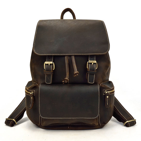 Mochila de Cuero Crazy Horse para Hombre