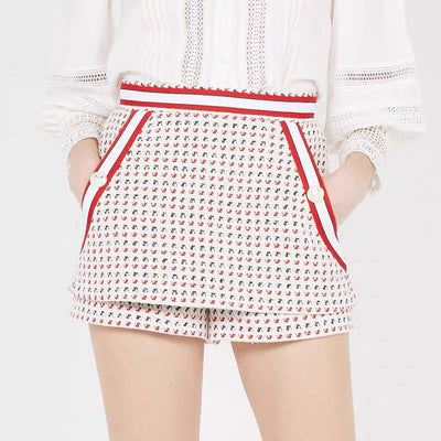 Shorts Tweed Estampado a Rayas para Mujer - Image 9
