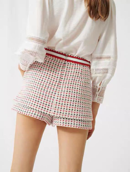 Shorts Tweed Estampado a Rayas para Mujer - Image 8