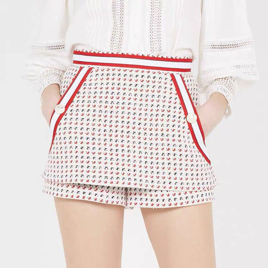 Shorts Tweed Estampado a Rayas para Mujer - Image 5