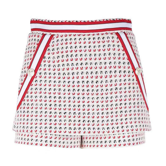 Shorts Tweed Estampado a Rayas para Mujer