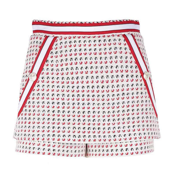 Shorts Tweed Estampado a Rayas para Mujer