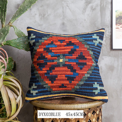 Almohada Bohemia de Lana Pura Pakistan Tejida a Mano - Estilo Nórdico Retro - Image 17