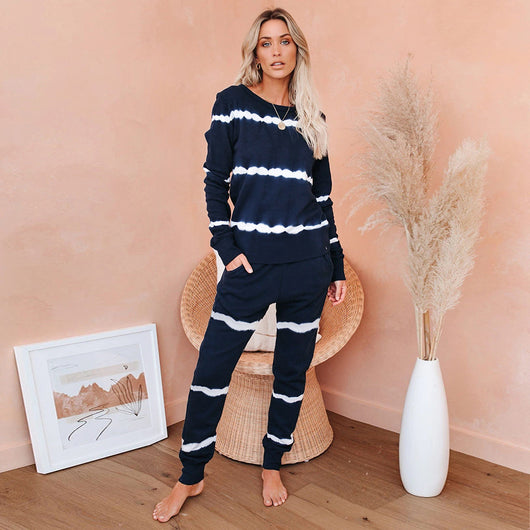 Conjunto de Pijama Casual a Rayas - Blusa y Pantalón para Casa - Image 13