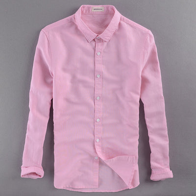 Camisa Larga Slim Fit de Algodón y Lino - Fresca y Versátil para Verano - Image 7