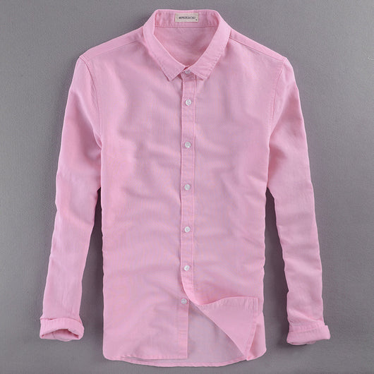 Camisa Larga Slim Fit de Algodón y Lino - Fresca y Versátil para Verano - Image 7