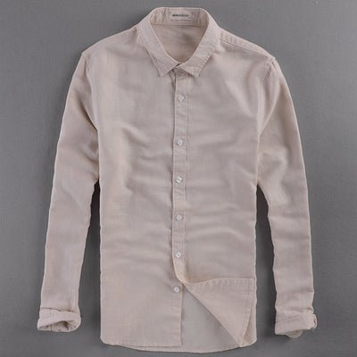 Camisa Larga Slim Fit de Algodón y Lino - Fresca y Versátil para Verano - Image 8