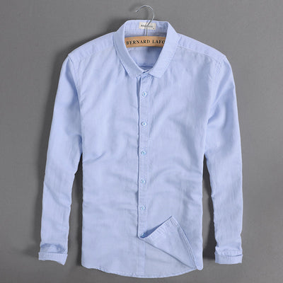 Camisa Larga Slim Fit de Algodón y Lino - Fresca y Versátil para Verano - Image 9
