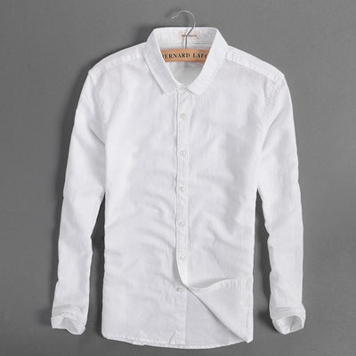 Camisa Larga Slim Fit de Algodón y Lino - Fresca y Versátil para Verano