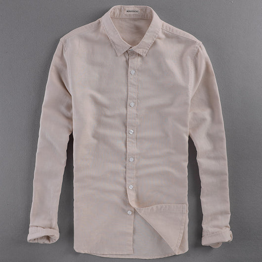 Camisa Larga Slim Fit de Algodón y Lino - Fresca y Versátil para Verano - Image 5