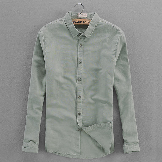 Camisa Larga Slim Fit de Algodón y Lino - Fresca y Versátil para Verano - Image 4