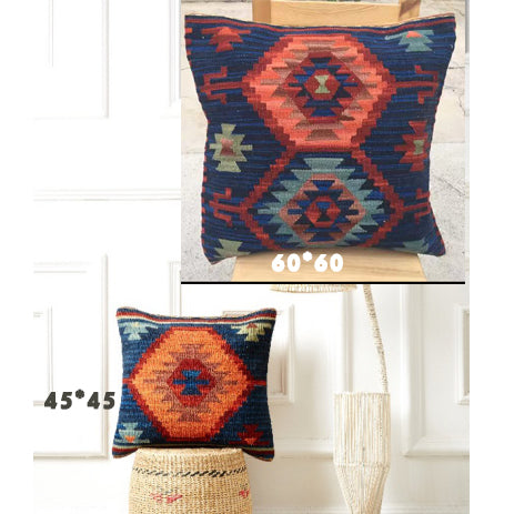Funda de Cojín Kilim Tejida a Mano - Estilo Étnico Importado de India