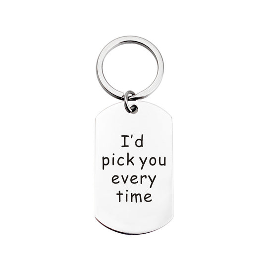 Llavero de Acero Titanio Inoxidable Personalizable - Regalo Navideño Premium