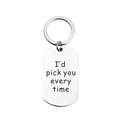 Llavero de Acero Titanio Inoxidable Personalizable - Regalo Navideño Premium