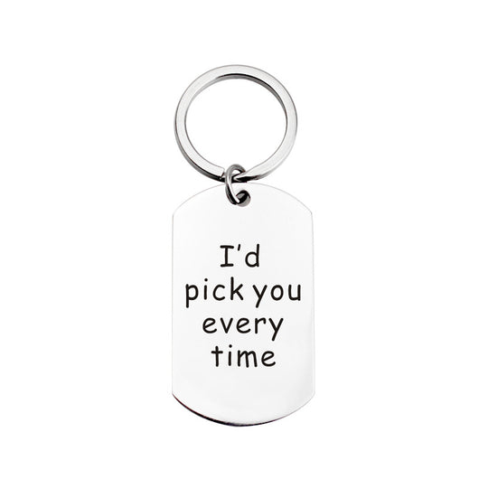 Llavero de Acero Titanio Inoxidable Personalizable - Regalo Navideño Premium