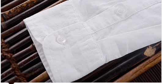 Camisa Larga Slim Fit de Algodón y Lino - Fresca y Versátil para Verano - Image 13
