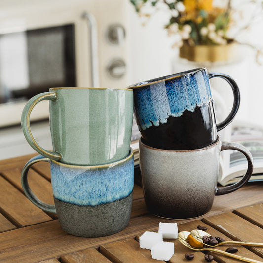 Taza Cerámica Retro para Café y Desayuno