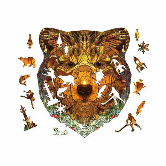 Puzzle de Madera para Adultos y Niños con Piezas en Forma de Animales - Regalo Navideño - Image 6