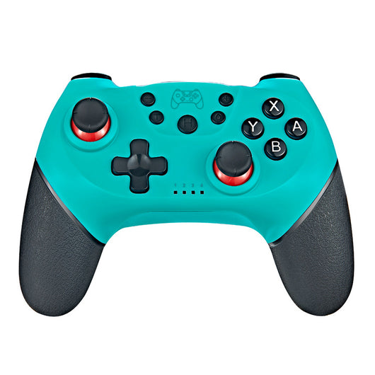 Dark gray wireless Bluetooth gamepad with red accents, dual analog sticks, D-pad, and action buttons for gaming. - Image 2